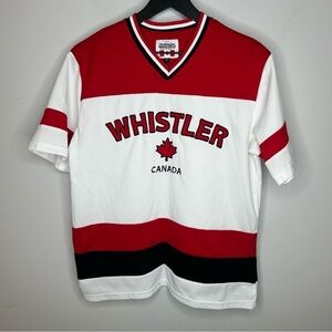 Snowcap Whistler Canada Short Sleeve V-neck‎ Jersey Size S